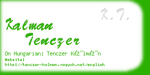 kalman tenczer business card